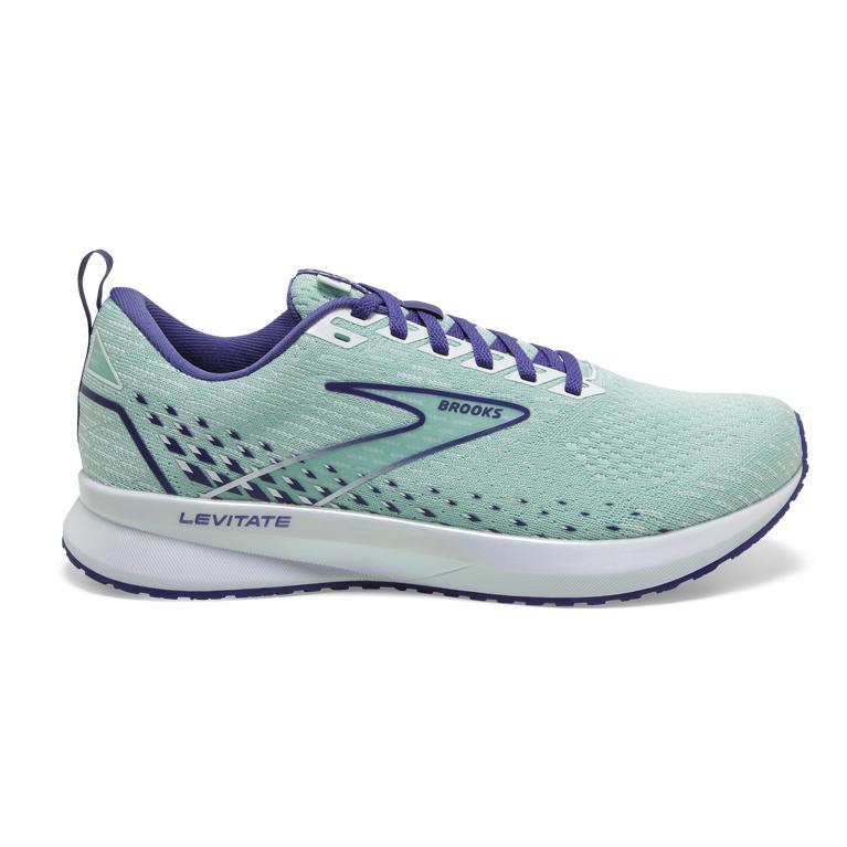 Brooks Women's Levitate 5 Road Running Shoes - PaleTurquoise/Yucca/Navy Blue/White (QOMU82394)